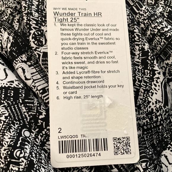 Lululemon Wunder Train HR Tight 25" Tear It Up Size 2 - Picture 8 of 9
